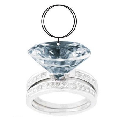 Diamond Ring Keychain w/Mirrored Back (2 Square Inch)