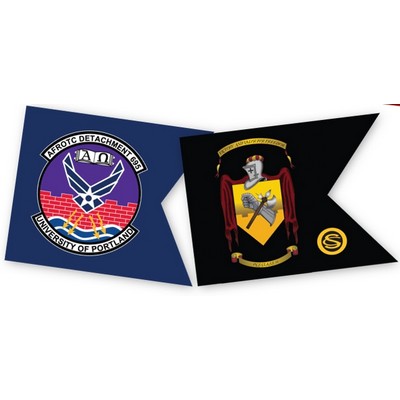 Single Face Reverse Guidon and Burgees Flag w/3" Sleeve And Tab (20"x27¾")