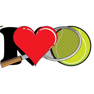 I Love Tennis w/ Racket Maxi Magnet (2 Square Inch)