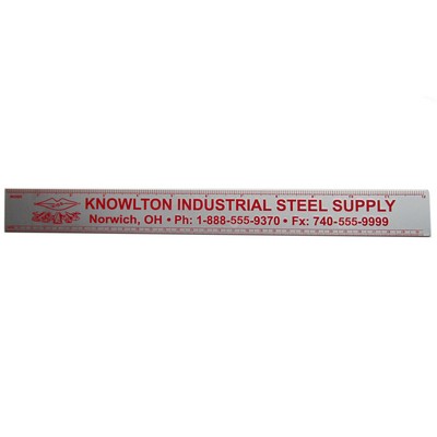 12" Aluminum Ruler with a screen printed imprint - Many scales available! Made in the USA.