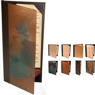 Triple Panel Booklet Copper Front Cover (Holds FOUR 4 1/4"x11" Inserts)