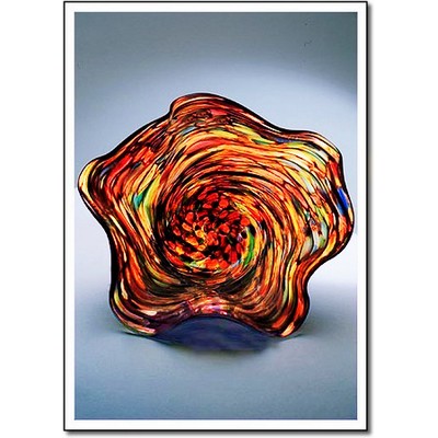Kaleidoscope Art Glass Bowl w/o Marble Base (6.5"x3.5")