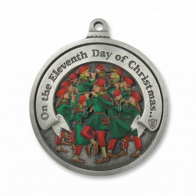 Twelve Days of Christmas 3D Gallery Print Mini Ornament (Day 11 - Eleven Pipers Piping)