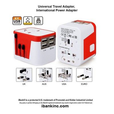 iBank ® World Travel Adapter for 150 countries