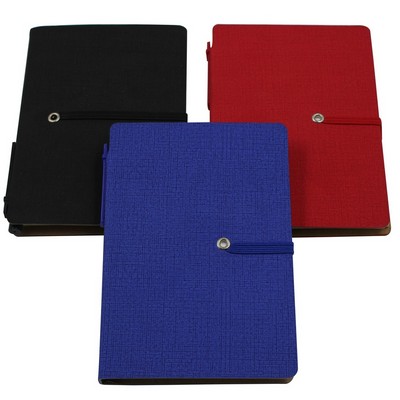 Hiqh Quality Recyclable PU Cover Spiral Notebook With Sticky Note Paper Pen And Elestic String