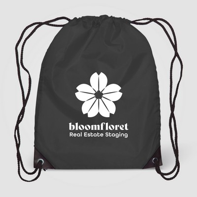 Vilda 210D Polyester Drawstring Backpack - Metallic Imprint - Silkscreen