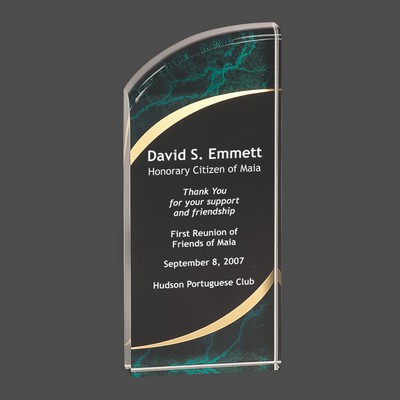 Green Marble Rounded Acrylic Award (3½"x6")
