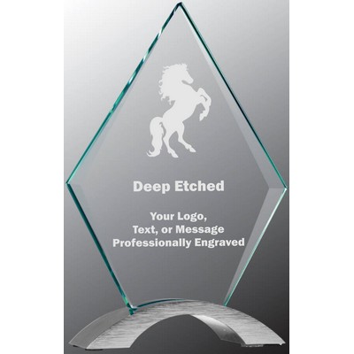 7 1/4" Diamond Cosmic Glass with Silver Base Award