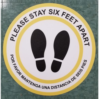 Please Stay Six Feet Apart Stock Floor Decal Medium
