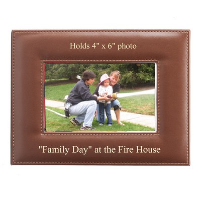 Tan Horizontal Leatherette Picture Frame (8 ½" x 6 ½)