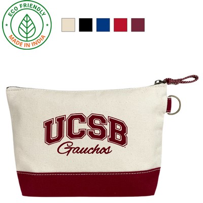 Premium Travel Canvas Pouch | Toiletry Tech Organizer Kit Maroon (11x7x3)