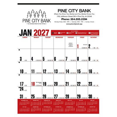 HotLine® Products Yearly Record® Red Calendar