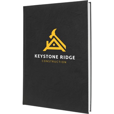 7" x 9¾" Black & Gold Leatherette Journal