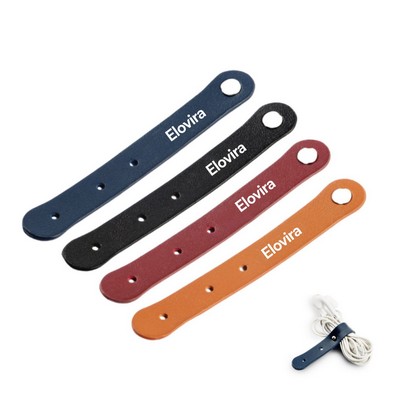 PU Leather Cable Organizer Earphone Cord Organizer