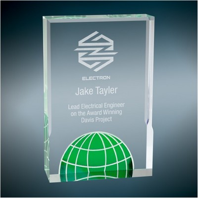 Green Globe Acrylic Award, 6x8"