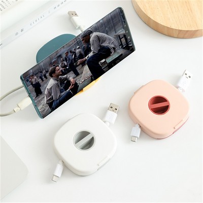 Plastic Cable Winder Organizer Storage Box with Phone Stand