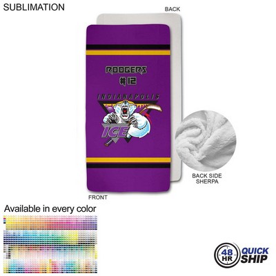 48 Hr Quick Ship - Team Blanket in Plush Sherpa Faux Wool Lined Micro Mink, Stadium Size, (30"x60")