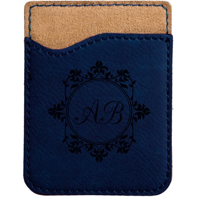 Blue/Black Leatherette Phone Wallet