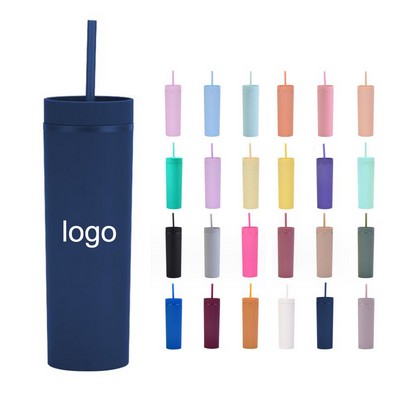16 Oz. Skinny Double Wall Plastic Tumblers