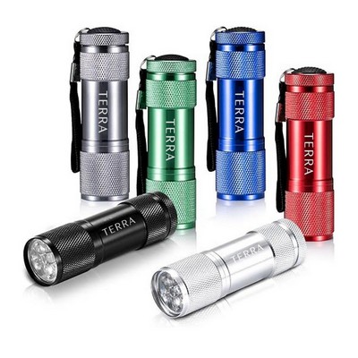Aluminum mini 9 Led flashlight with Lanyard