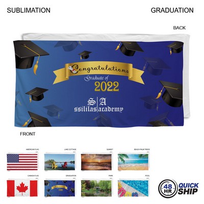 48 Hr Quick Ship - Stock Design Sublimated, Absorbent Microfiber Dri-Lite Terry Beach, (30"x60")