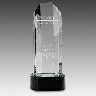 Octagon Slant Top Crystal on Pedestal Base