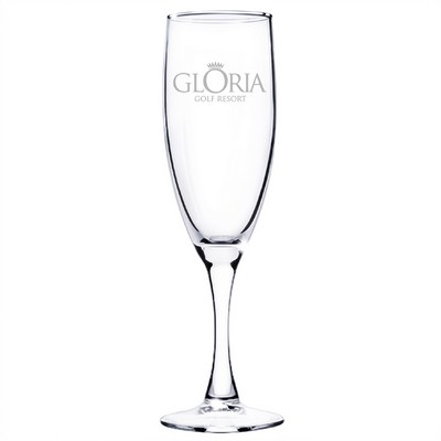 5.75 oz Champagne Glasses With Tapered Stem, 2-Piece Set in Bellagio Box (Deep Etch)