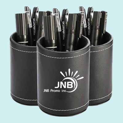 Round Leather Pen Holder