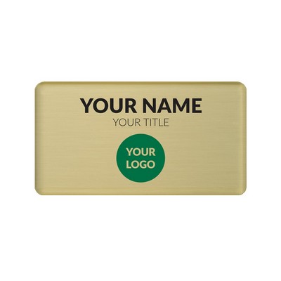 The Mighty Badge 50 Unit Kit, Gold 1.5 x 2.75, Pin Fastener, For Laser Printer