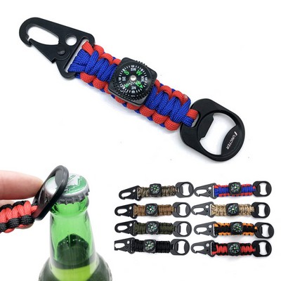 4" 1 Multifunctional Outdoor Tools Braided Keychain