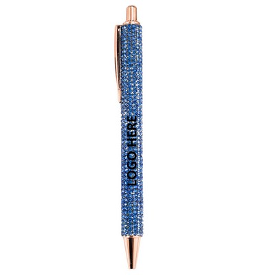 Gold Metal Ballpoint Pen with Crystal