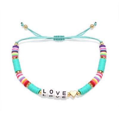 Soft Clay Bracelet with Letter Beads