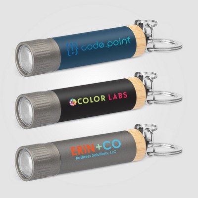 Reborn Recycled Aluminum Keychain Flashlight - Full-Color Inkjet