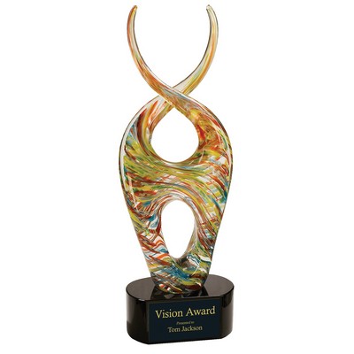 14 1/2" Color Twist Art Glass