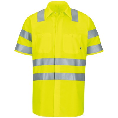 Red Kap® Short Sleeve Hi-Visibility Ripstop Work Shirt with MIMIX® + OilBlok, Type R Class 3