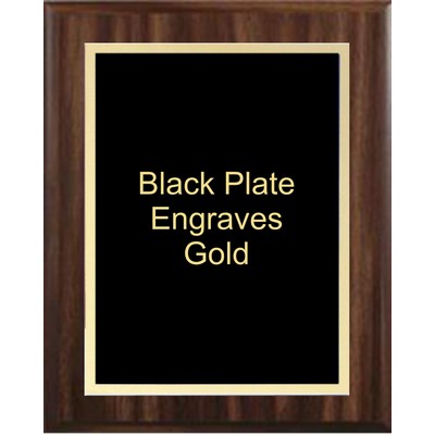 Walnut Plaque 6" x 8" - Black/Gold - 4" x 6" Simplicity Plate