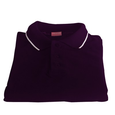 Polo Cotton Airtex Tipped Collar purple-XS - 5XLT