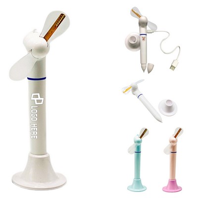 Usb Led Flashing Ballpoint Pen W/ Mini Fan