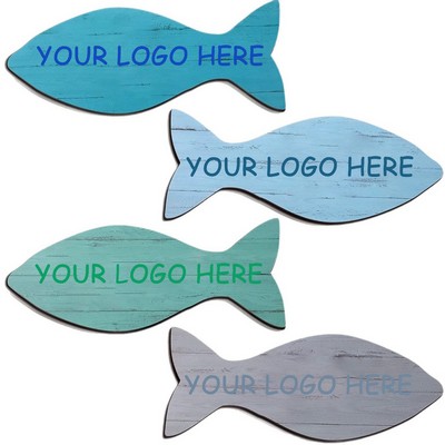 10" 4 Pcs Bathroom Wall Decor Hanging Wooden Fish