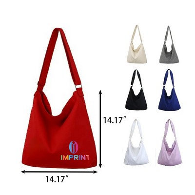 Solid Color Cotton Canvas Shopping Tote