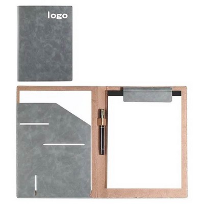 A4 PU Leather Executive Padfolio w/ Magnetic Clipboard & Pen Loop