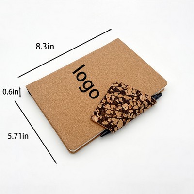 A5 Eco-Friendly Pu Cork Coffee Grounds Notebook W/Pen