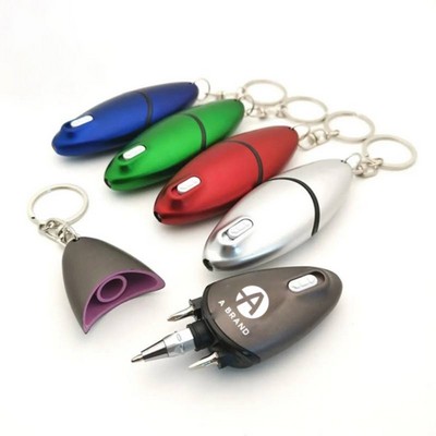 Multifunction Pen & LED Screwdriver Keychain