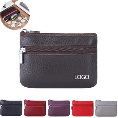 Leather Zipper Coin Purse