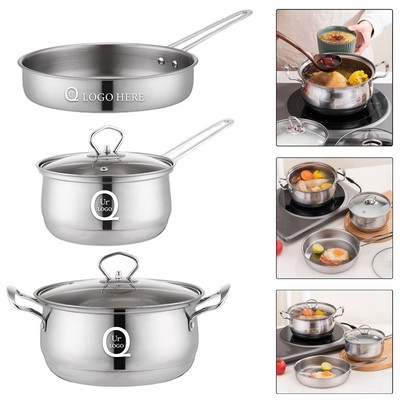 3-Piece Stainless Steel Cookware Set