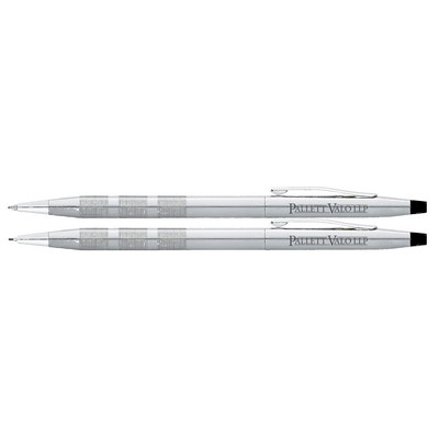 Cross Classic Century Lustrous Chrome Ballpoint Pen/0.7mm Mechanical Pencil Set