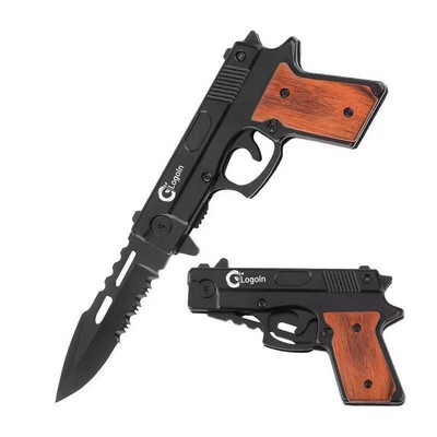 Creative Gun Shape Folding Pocket Knife Outdoor