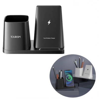 15W Fast Wireless Charger with Pen Holder