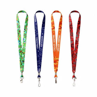 3/4" Dye-Sublimated Lanyard with Metal Crimp