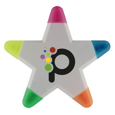 Star 5 Color Highlighter - Full Color Imprint